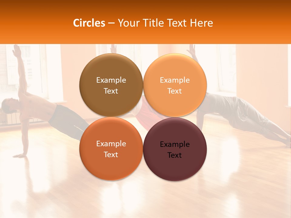 A Group Of People Doing Yoga Poses In A Room PowerPoint Template