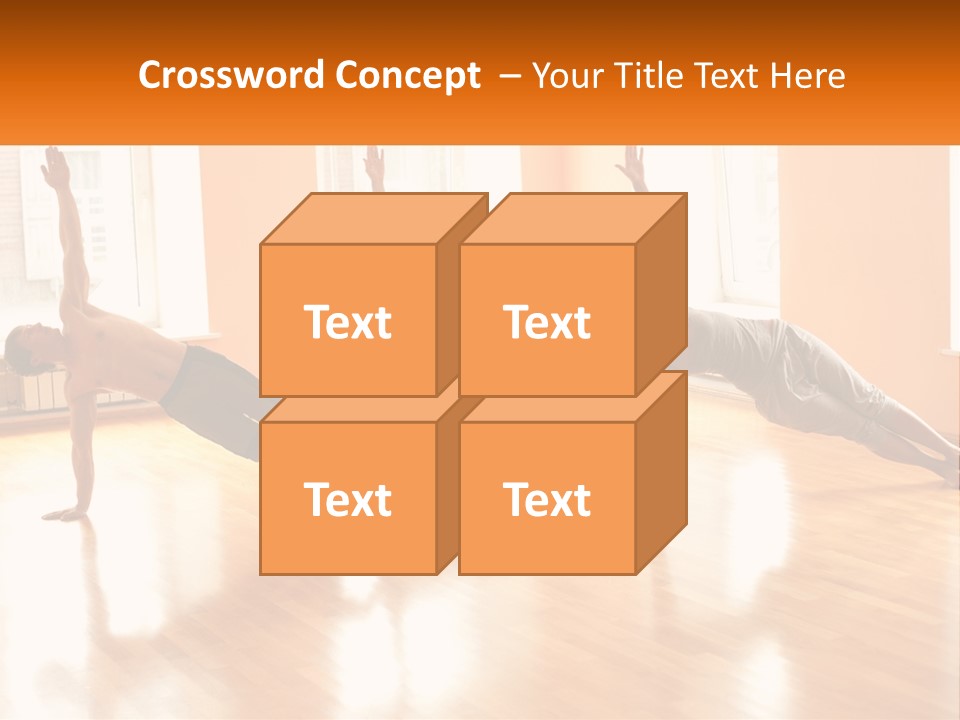 A Group Of People Doing Yoga Poses In A Room PowerPoint Template