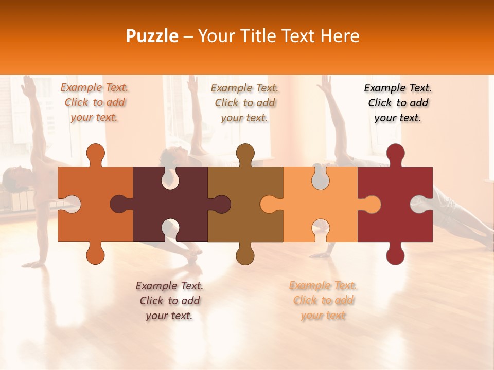 A Group Of People Doing Yoga Poses In A Room PowerPoint Template