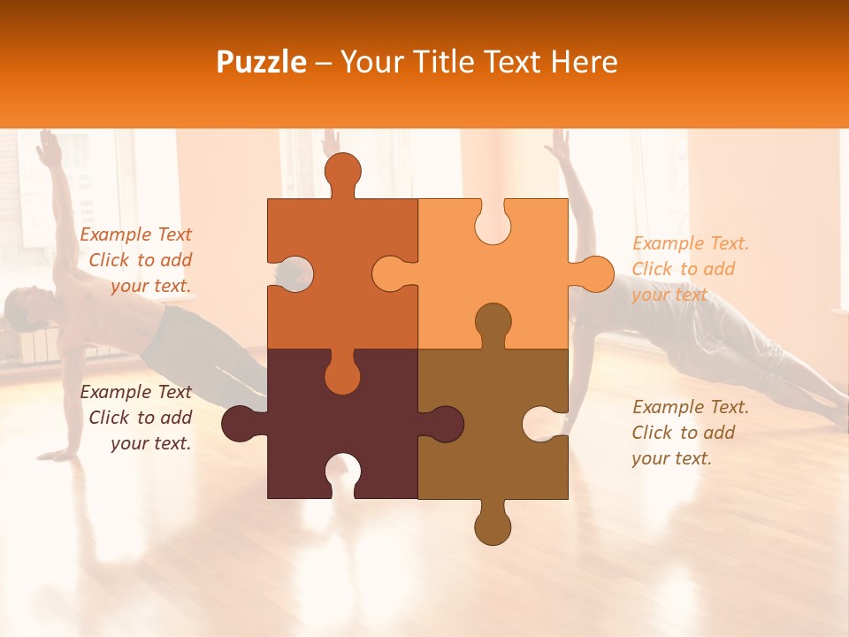 A Group Of People Doing Yoga Poses In A Room PowerPoint Template