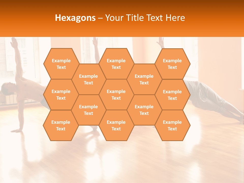 A Group Of People Doing Yoga Poses In A Room PowerPoint Template