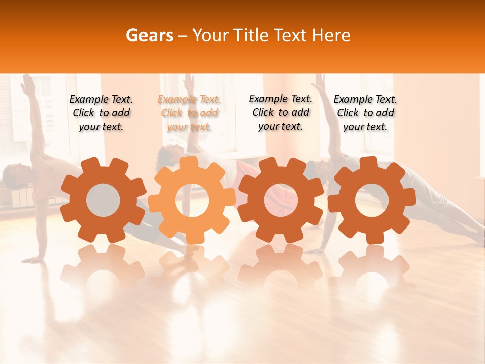 A Group Of People Doing Yoga Poses In A Room PowerPoint Template