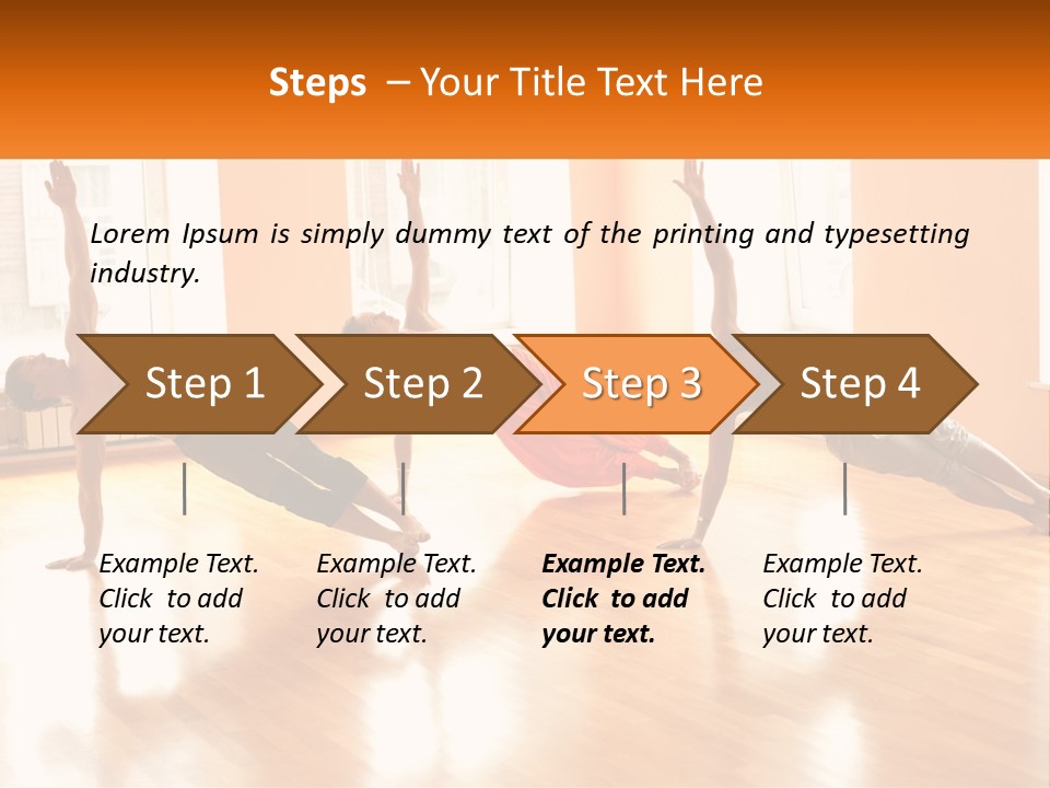 A Group Of People Doing Yoga Poses In A Room PowerPoint Template