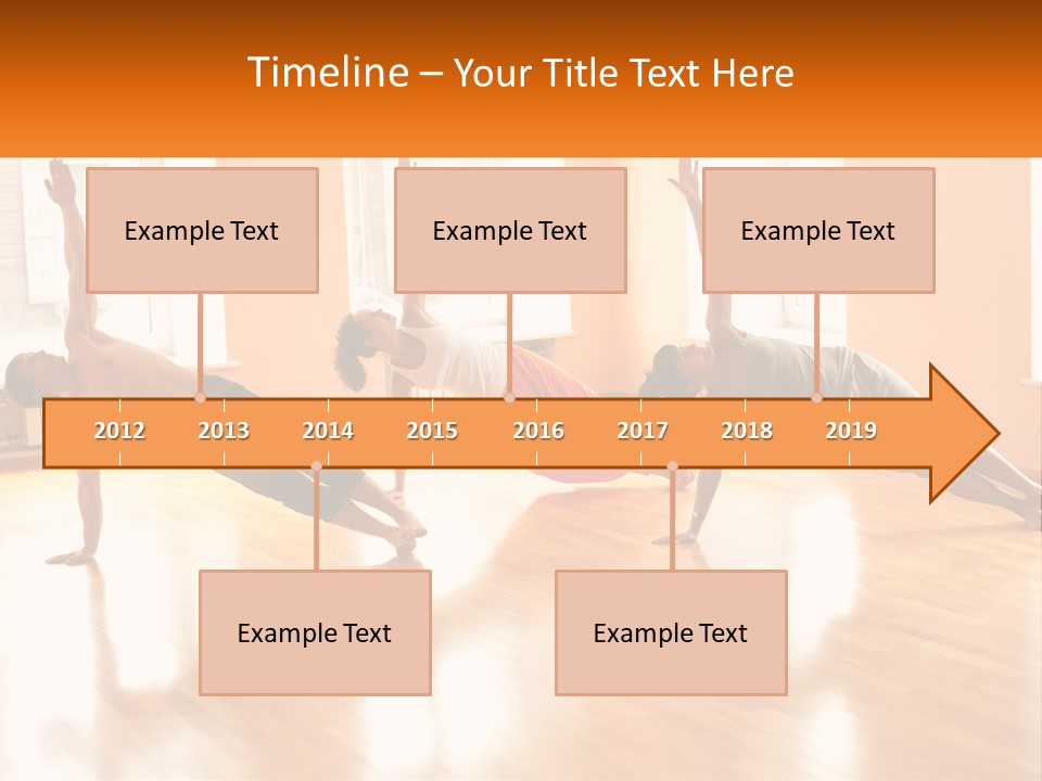 A Group Of People Doing Yoga Poses In A Room PowerPoint Template