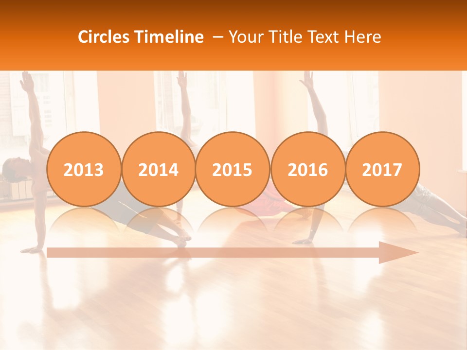 A Group Of People Doing Yoga Poses In A Room PowerPoint Template