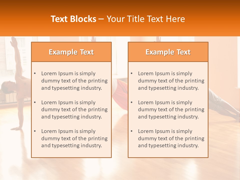 A Group Of People Doing Yoga Poses In A Room PowerPoint Template