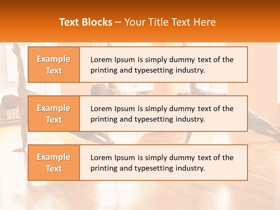 A Group Of People Doing Yoga Poses In A Room PowerPoint Template