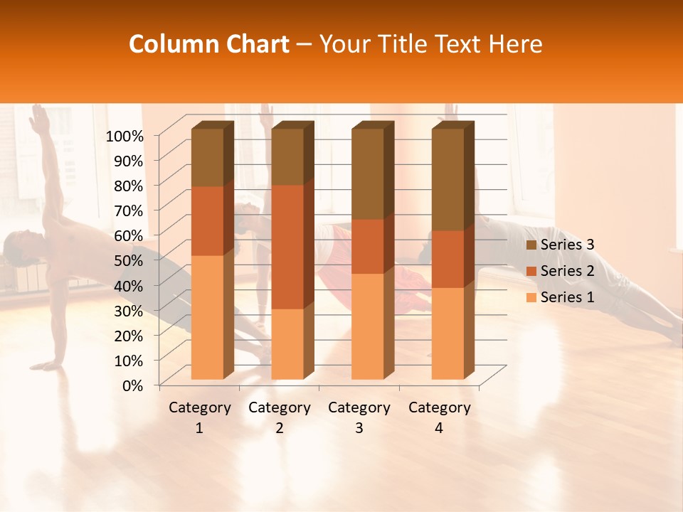 A Group Of People Doing Yoga Poses In A Room PowerPoint Template