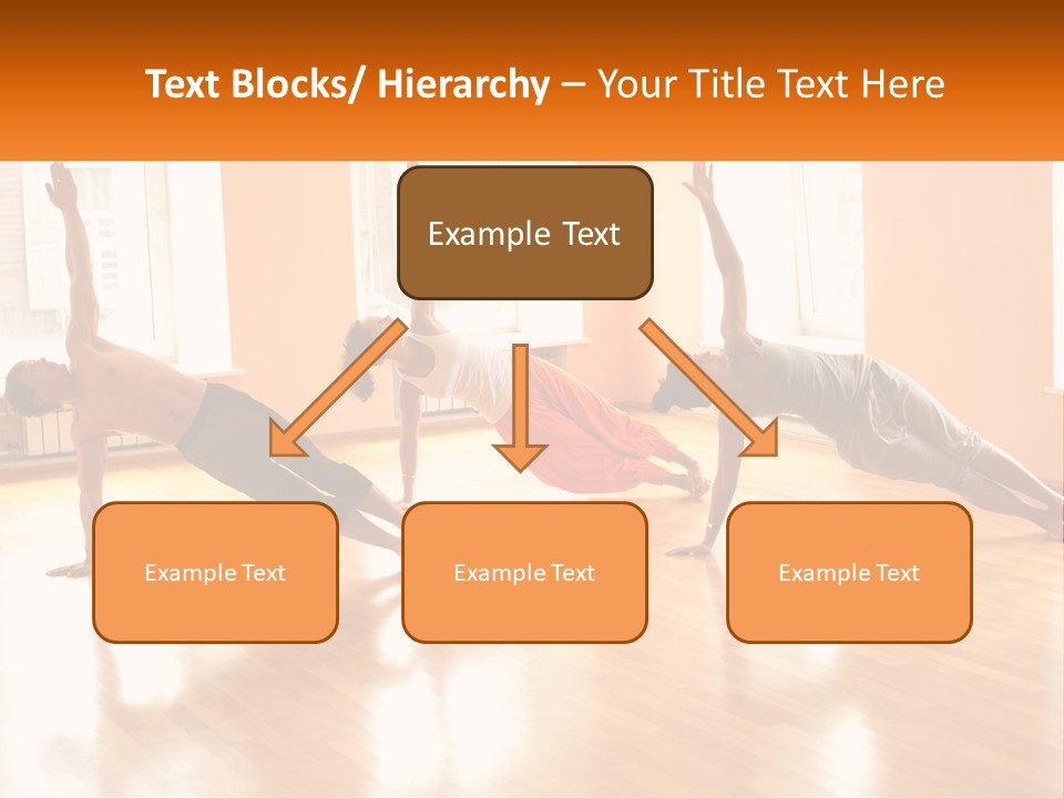 A Group Of People Doing Yoga Poses In A Room PowerPoint Template