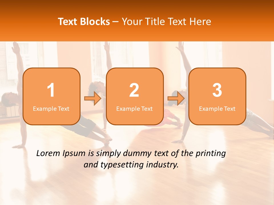 A Group Of People Doing Yoga Poses In A Room PowerPoint Template