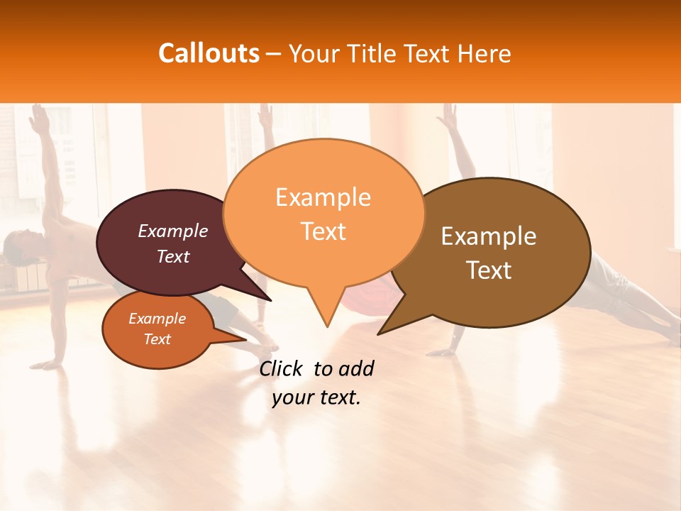 A Group Of People Doing Yoga Poses In A Room PowerPoint Template