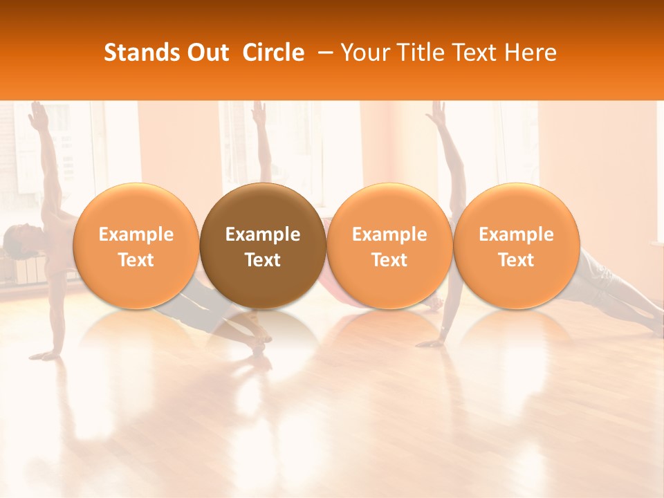 A Group Of People Doing Yoga Poses In A Room PowerPoint Template