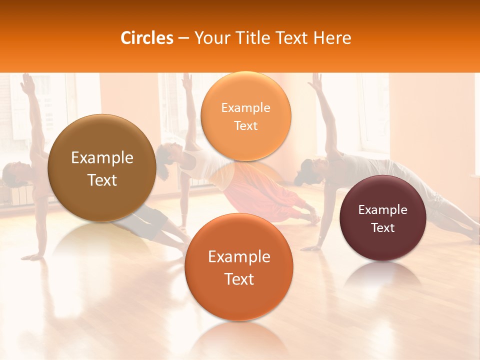 A Group Of People Doing Yoga Poses In A Room PowerPoint Template