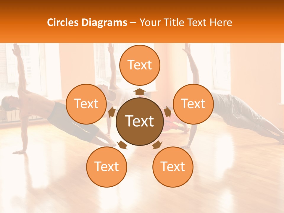A Group Of People Doing Yoga Poses In A Room PowerPoint Template