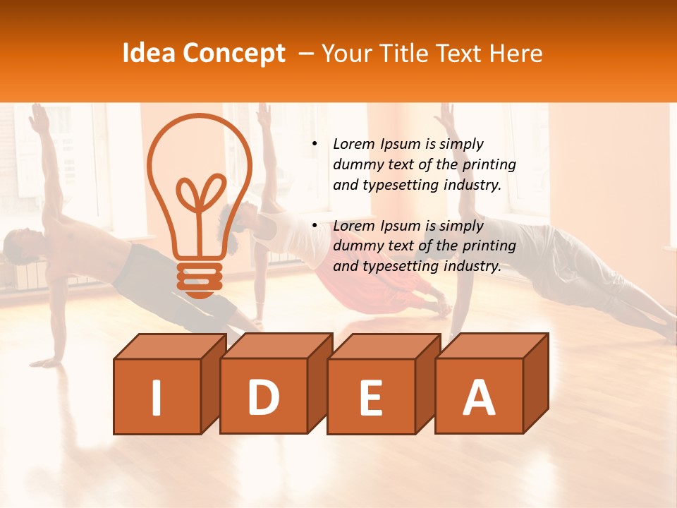 A Group Of People Doing Yoga Poses In A Room PowerPoint Template