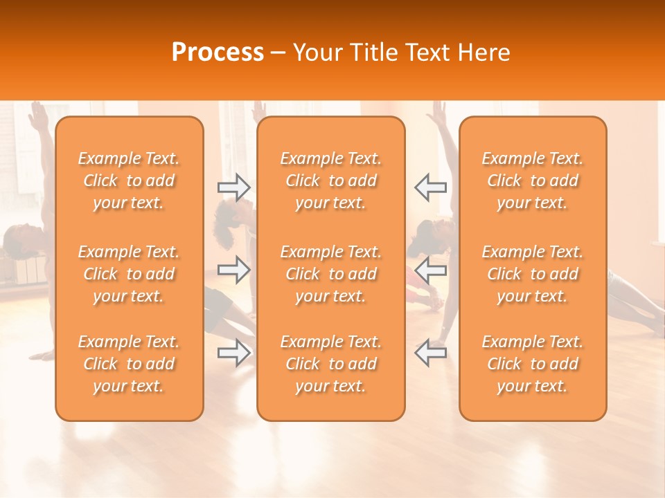 A Group Of People Doing Yoga Poses In A Room PowerPoint Template