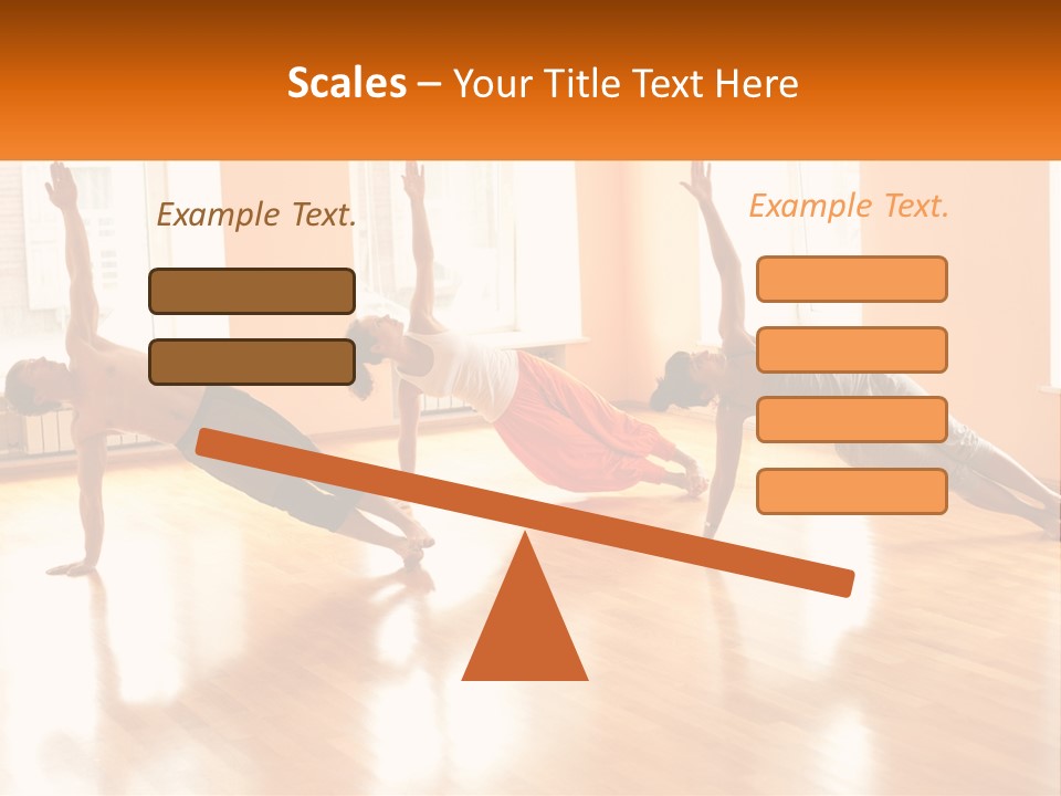 A Group Of People Doing Yoga Poses In A Room PowerPoint Template