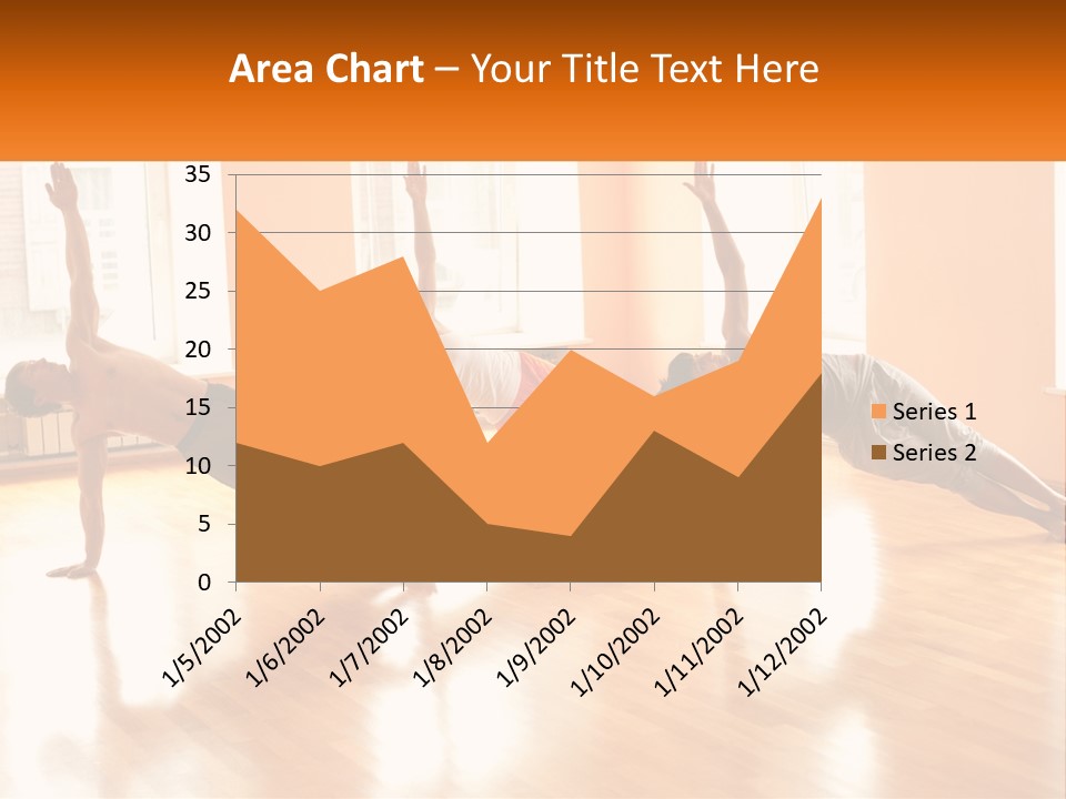 A Group Of People Doing Yoga Poses In A Room PowerPoint Template