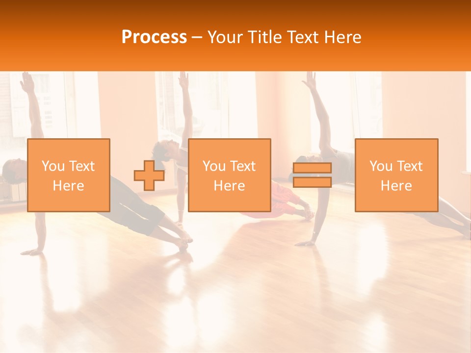 A Group Of People Doing Yoga Poses In A Room PowerPoint Template