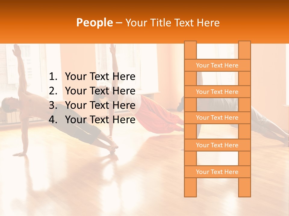 A Group Of People Doing Yoga Poses In A Room PowerPoint Template