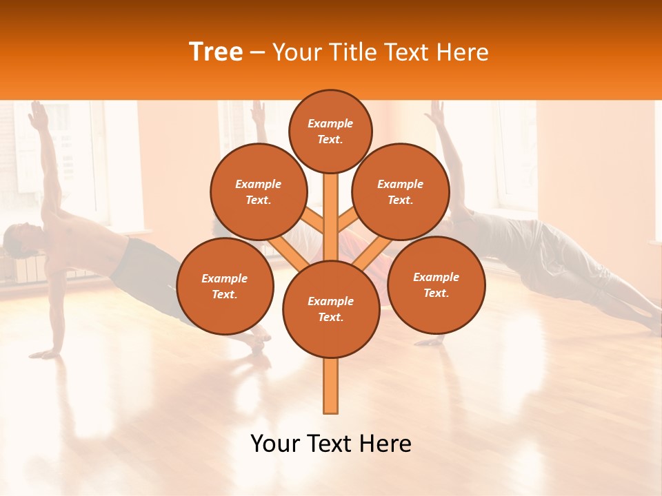 A Group Of People Doing Yoga Poses In A Room PowerPoint Template