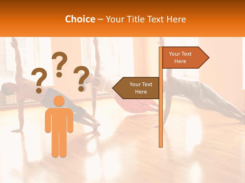 A Group Of People Doing Yoga Poses In A Room PowerPoint Template