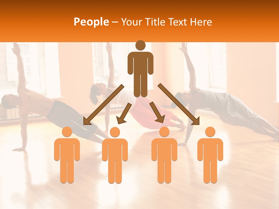 A Group Of People Doing Yoga Poses In A Room PowerPoint Template