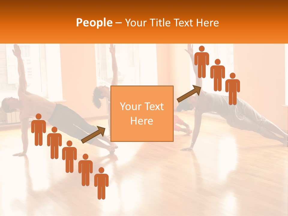 A Group Of People Doing Yoga Poses In A Room PowerPoint Template