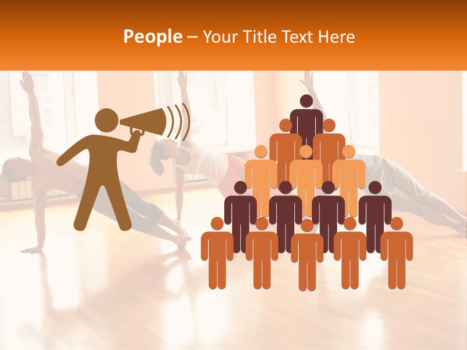 A Group Of People Doing Yoga Poses In A Room PowerPoint Template