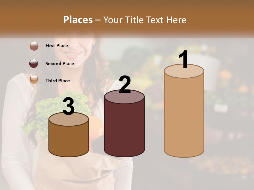 A Woman Holding A Paper Bag Full Of Vegetables PowerPoint Template