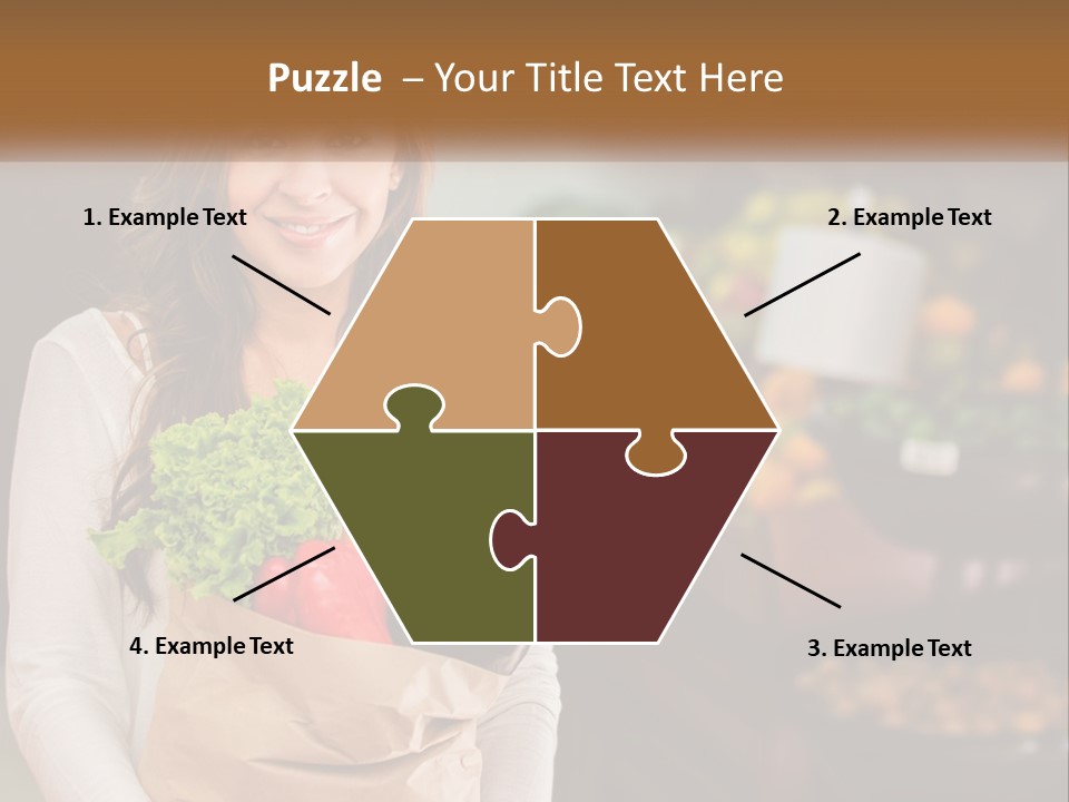 A Woman Holding A Paper Bag Full Of Vegetables PowerPoint Template