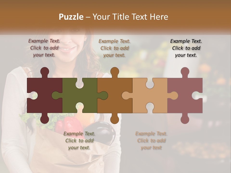 A Woman Holding A Paper Bag Full Of Vegetables PowerPoint Template