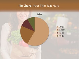 A Woman Holding A Paper Bag Full Of Vegetables PowerPoint Template