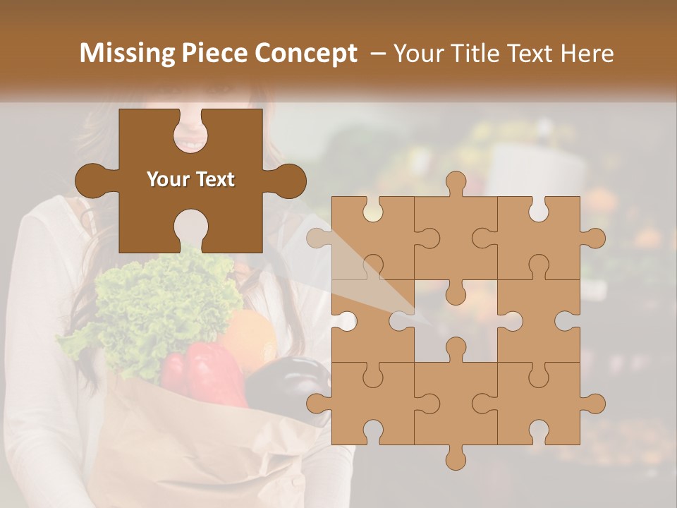 A Woman Holding A Paper Bag Full Of Vegetables PowerPoint Template