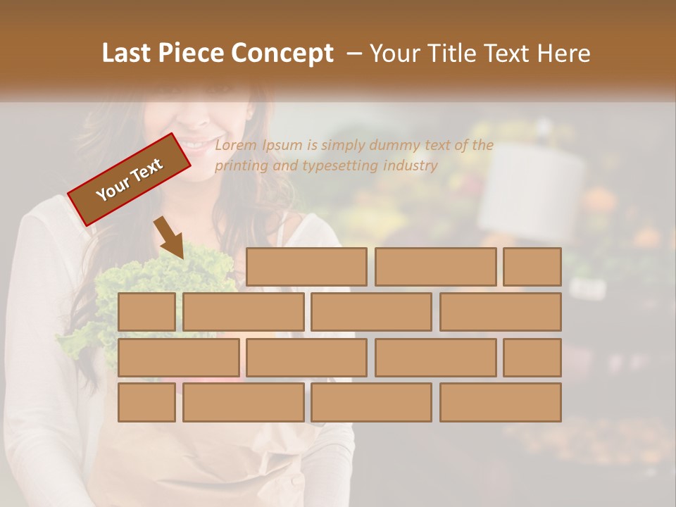 A Woman Holding A Paper Bag Full Of Vegetables PowerPoint Template