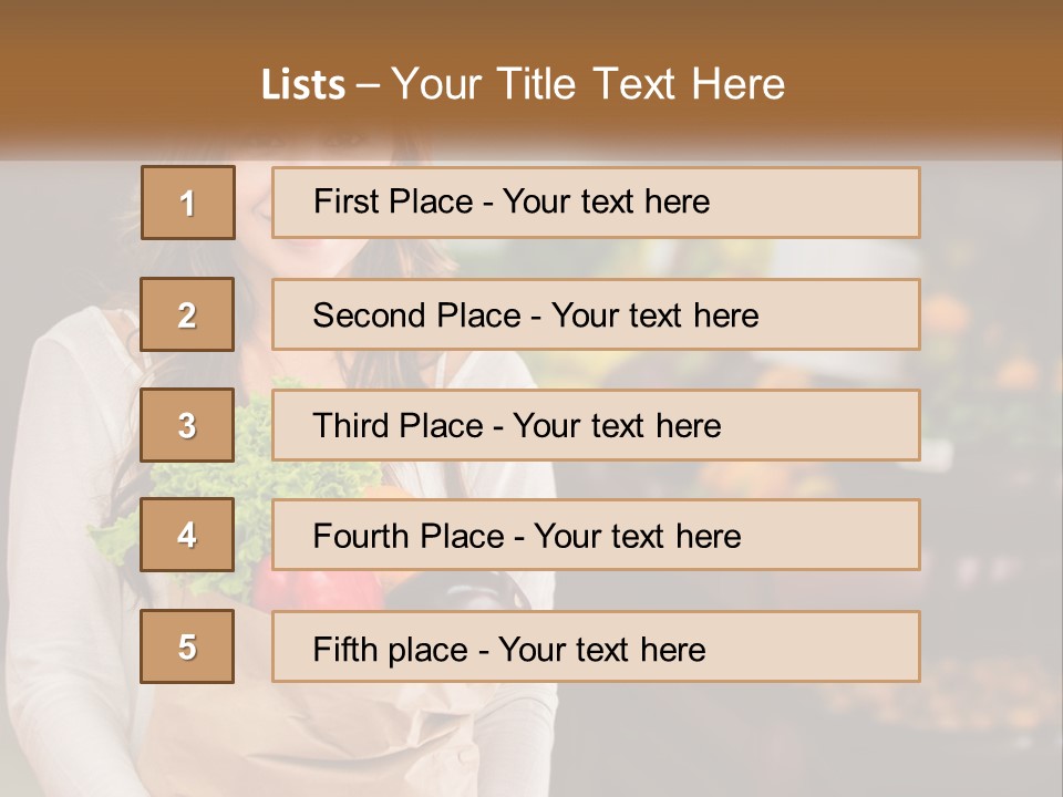 A Woman Holding A Paper Bag Full Of Vegetables PowerPoint Template