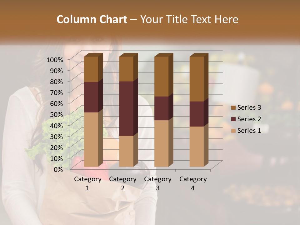 A Woman Holding A Paper Bag Full Of Vegetables PowerPoint Template
