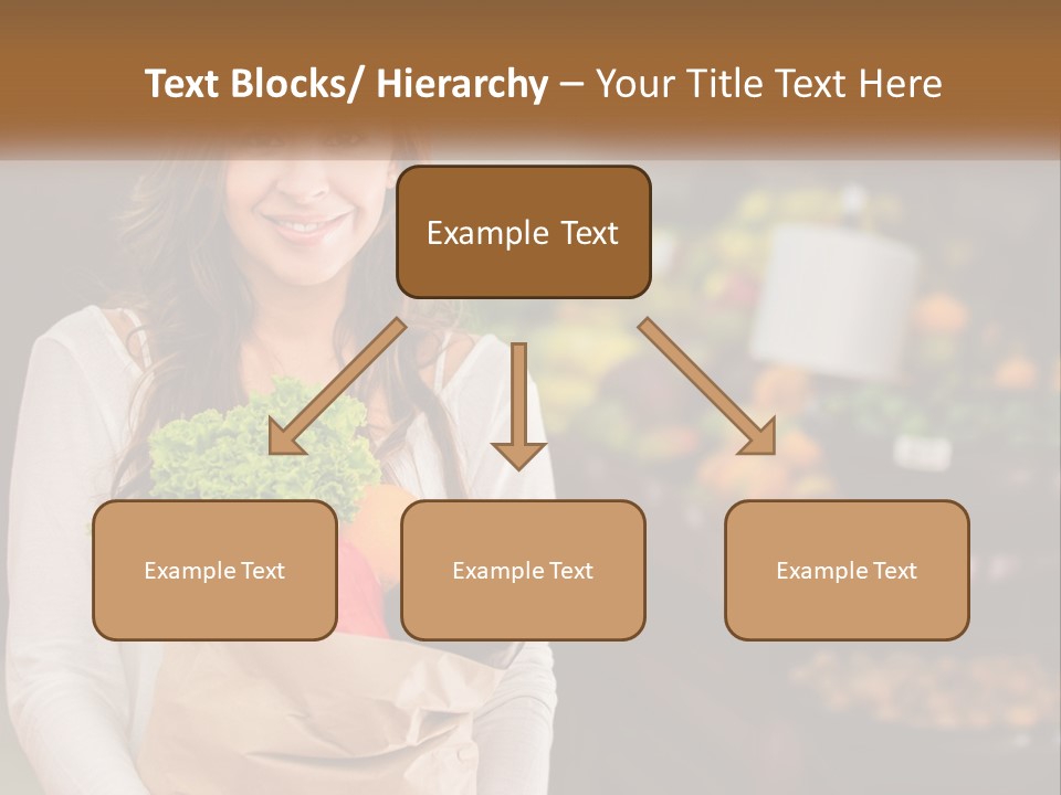 A Woman Holding A Paper Bag Full Of Vegetables PowerPoint Template