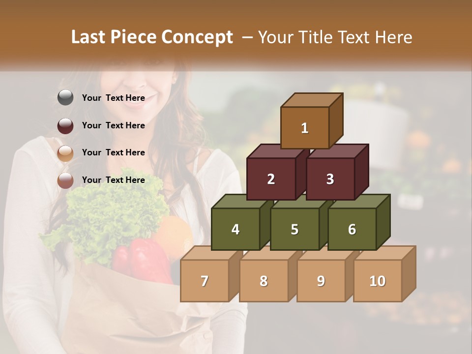A Woman Holding A Paper Bag Full Of Vegetables PowerPoint Template