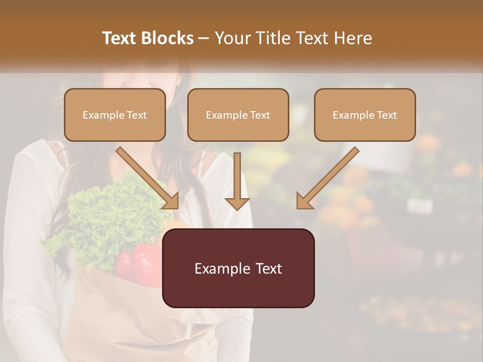 A Woman Holding A Paper Bag Full Of Vegetables PowerPoint Template