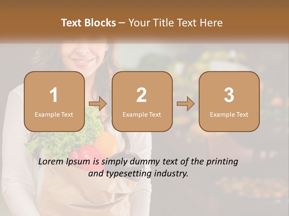 A Woman Holding A Paper Bag Full Of Vegetables PowerPoint Template