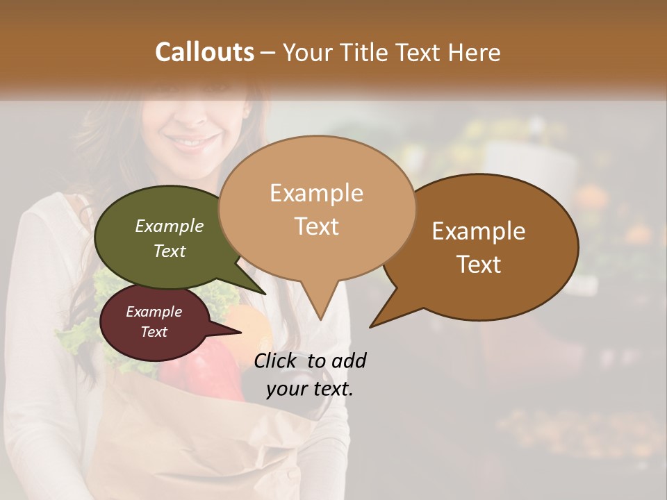 A Woman Holding A Paper Bag Full Of Vegetables PowerPoint Template