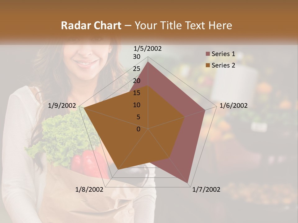 A Woman Holding A Paper Bag Full Of Vegetables PowerPoint Template