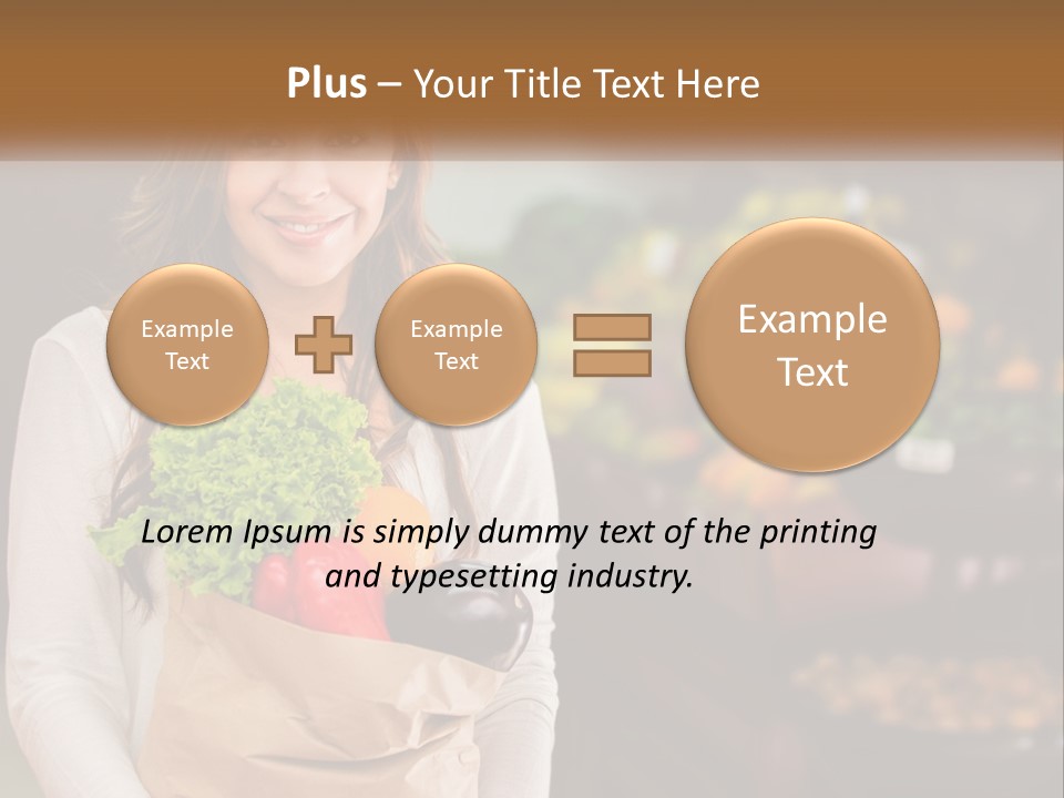 A Woman Holding A Paper Bag Full Of Vegetables PowerPoint Template
