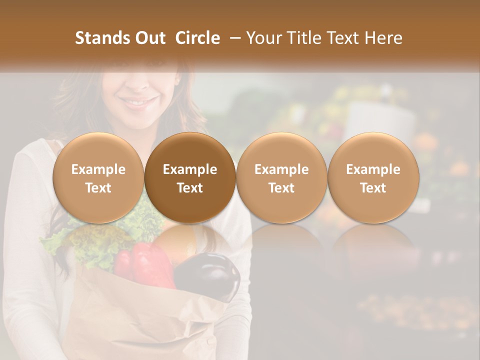 A Woman Holding A Paper Bag Full Of Vegetables PowerPoint Template
