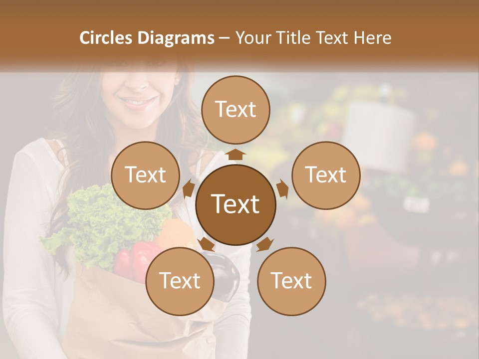 A Woman Holding A Paper Bag Full Of Vegetables PowerPoint Template