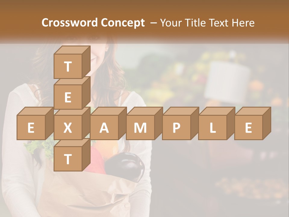 A Woman Holding A Paper Bag Full Of Vegetables PowerPoint Template