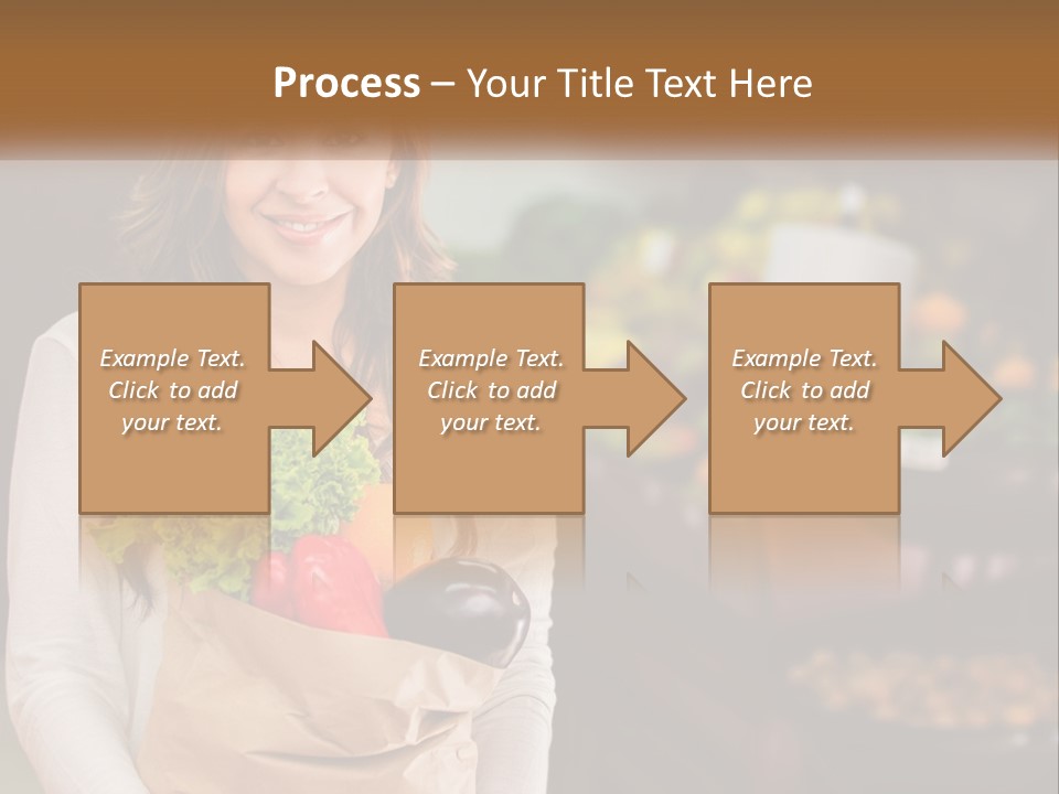 A Woman Holding A Paper Bag Full Of Vegetables PowerPoint Template