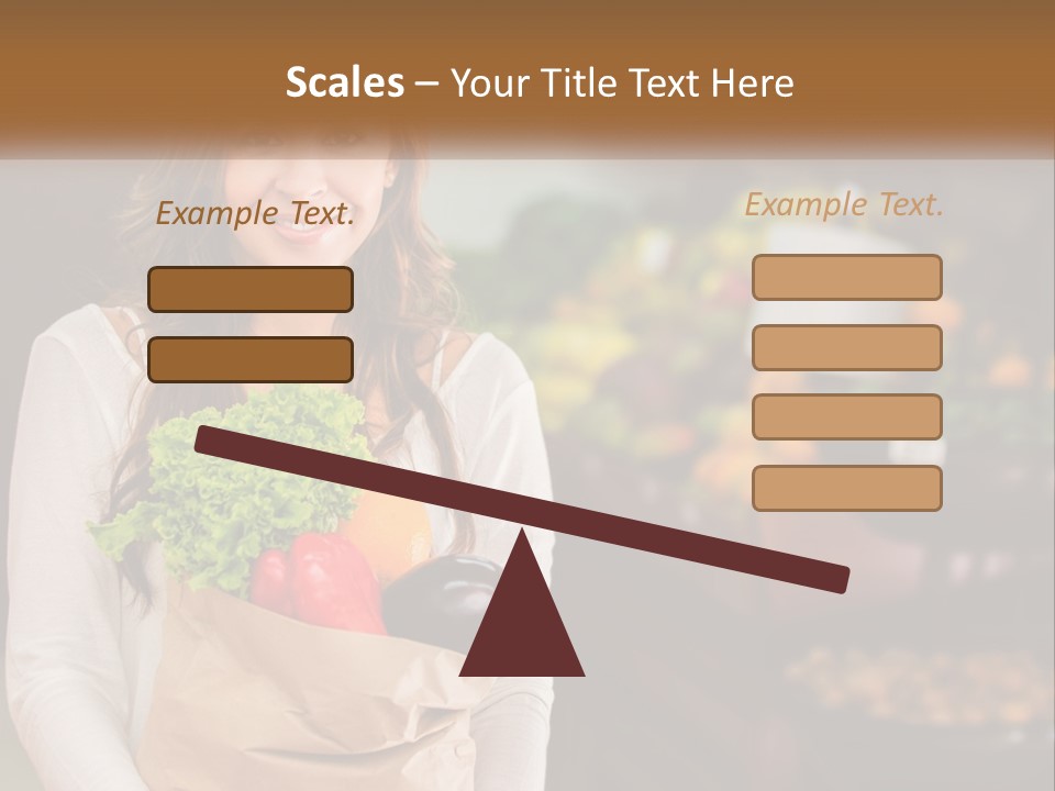 A Woman Holding A Paper Bag Full Of Vegetables PowerPoint Template