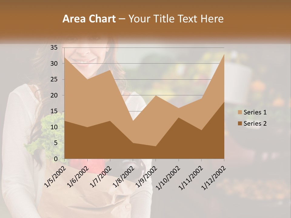 A Woman Holding A Paper Bag Full Of Vegetables PowerPoint Template